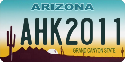 AZ license plate AHK2011