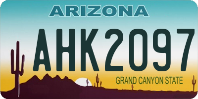 AZ license plate AHK2097