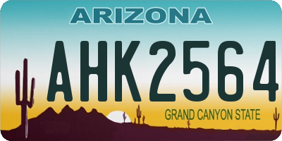 AZ license plate AHK2564