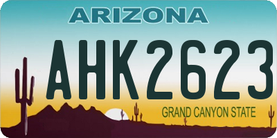 AZ license plate AHK2623