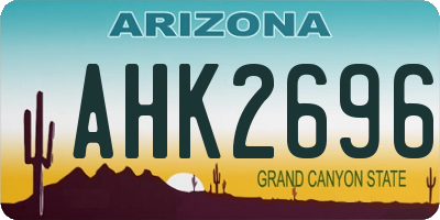 AZ license plate AHK2696