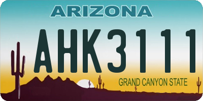 AZ license plate AHK3111