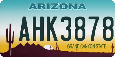 AZ license plate AHK3878