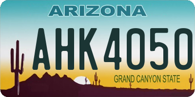 AZ license plate AHK4050