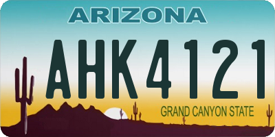 AZ license plate AHK4121