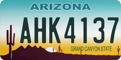 AZ license plate AHK4137