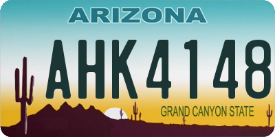 AZ license plate AHK4148