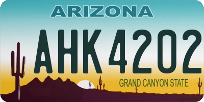 AZ license plate AHK4202