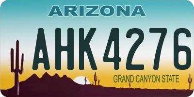 AZ license plate AHK4276