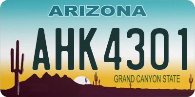 AZ license plate AHK4301