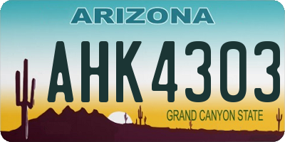 AZ license plate AHK4303