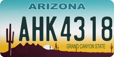 AZ license plate AHK4318