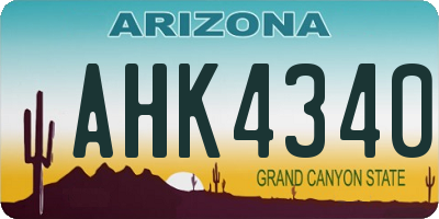 AZ license plate AHK4340