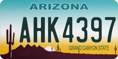 AZ license plate AHK4397