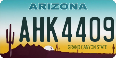 AZ license plate AHK4409