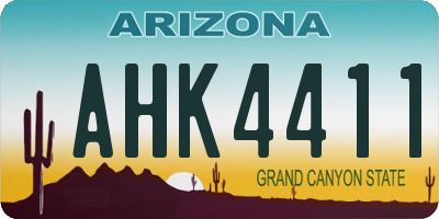 AZ license plate AHK4411