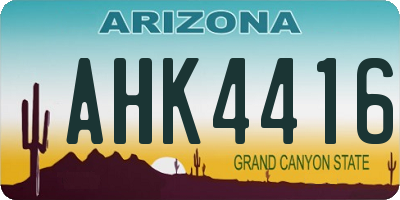 AZ license plate AHK4416