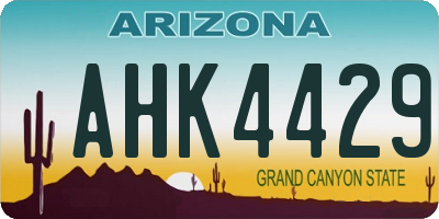 AZ license plate AHK4429