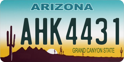 AZ license plate AHK4431
