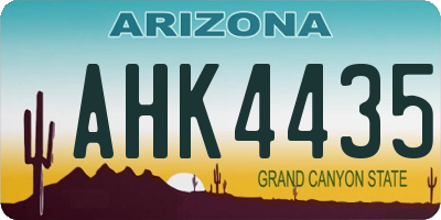 AZ license plate AHK4435
