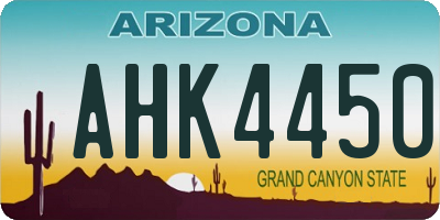AZ license plate AHK4450
