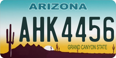 AZ license plate AHK4456