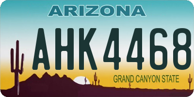 AZ license plate AHK4468