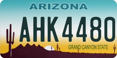 AZ license plate AHK4480