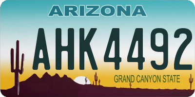 AZ license plate AHK4492