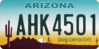 AZ license plate AHK4501