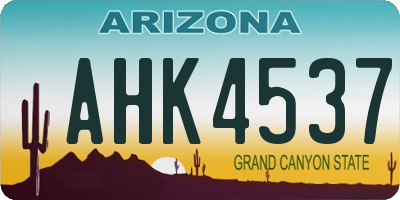 AZ license plate AHK4537