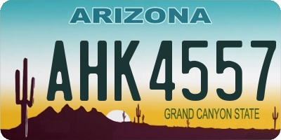 AZ license plate AHK4557