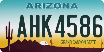 AZ license plate AHK4586