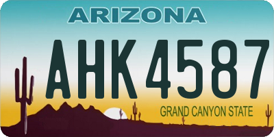 AZ license plate AHK4587