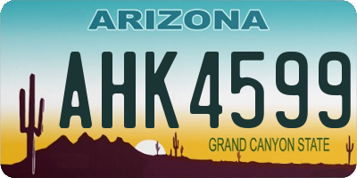 AZ license plate AHK4599
