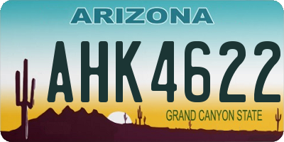 AZ license plate AHK4622