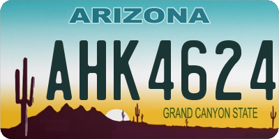 AZ license plate AHK4624