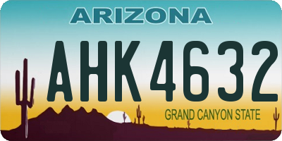 AZ license plate AHK4632