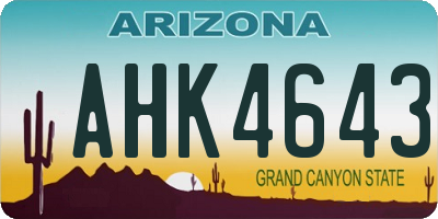AZ license plate AHK4643