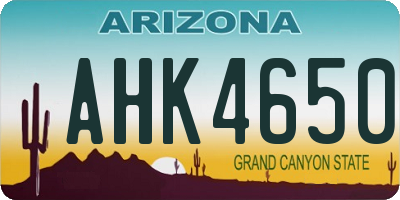AZ license plate AHK4650