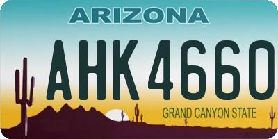 AZ license plate AHK4660