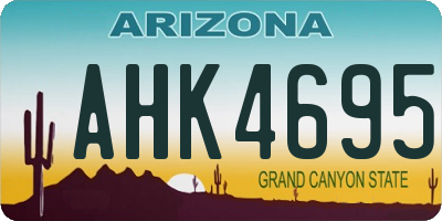 AZ license plate AHK4695