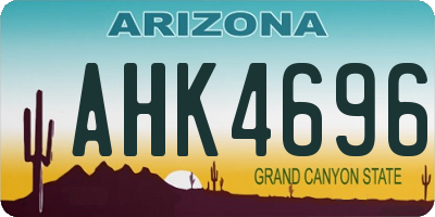 AZ license plate AHK4696