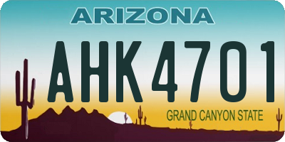 AZ license plate AHK4701