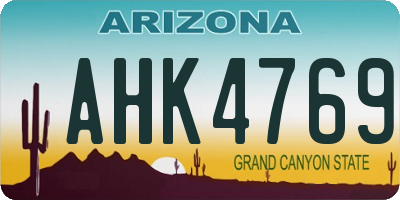AZ license plate AHK4769
