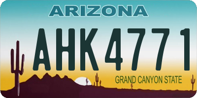 AZ license plate AHK4771