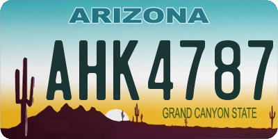 AZ license plate AHK4787