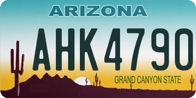 AZ license plate AHK4790