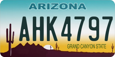 AZ license plate AHK4797
