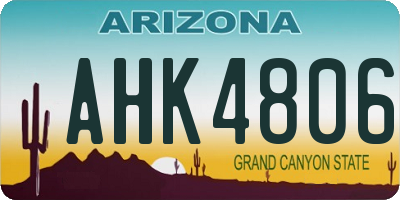 AZ license plate AHK4806